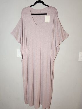 NWT Garnet Hill Mauve Oasis Knit Cocoon Gown House‎ Dress Lounge Women's Size XL